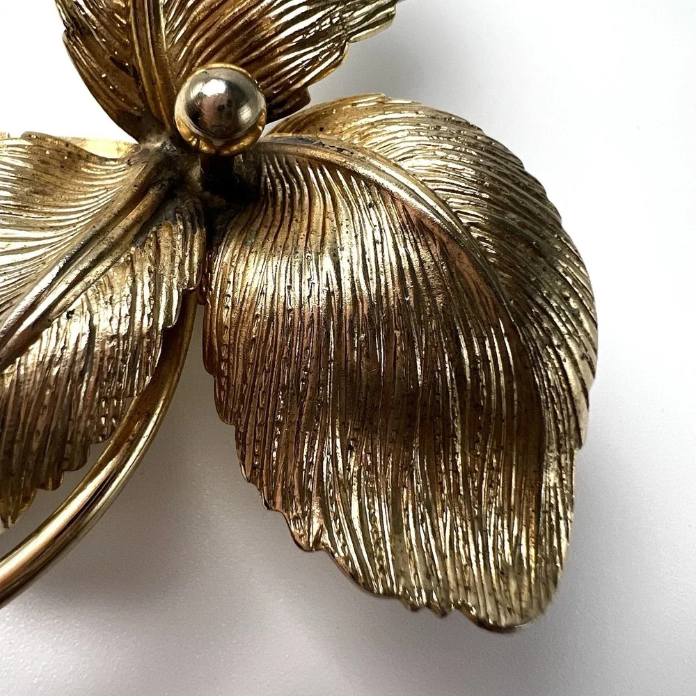 Hobe Gold Tone Flower Hair Clip French Barrette MCM Vintage RARE Please Read